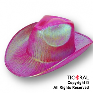 SOMBRERO COWBOY TORNASOLADO FUCSIA x 1